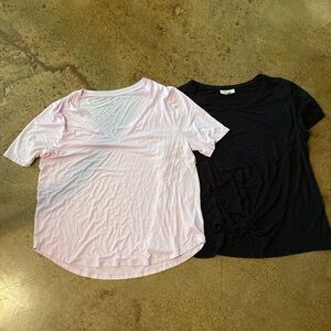 Style & Co. black twist front tunic top A New Day vneck shirt tail hem tunic top